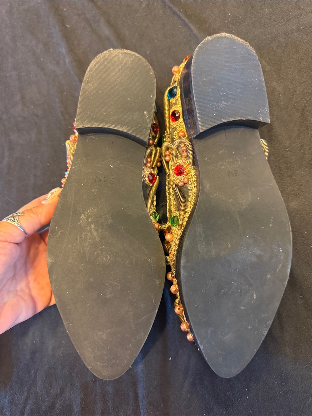 Jeffrey Campbell FREE PEOPLE HORATIO MULTI GOLD VELVET LOAFERS READ DESCRIPTION - Picture 9 of 9